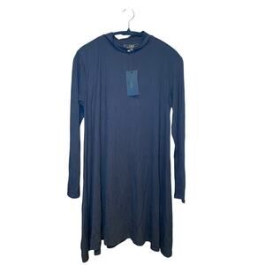 L&B - Long Sleeve Black Flowy Dress - Womens Medium